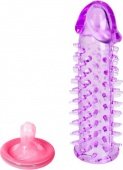 Насадка гелевая фиолетовая 12 см, внутренний диаметр в нерастянутом состоянии 2 см - Секс шоп Мир Оргазма