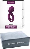 Tammy фиолетовое эрекционное виброкольцо с подхватом мошонки - Секс шоп Мир Оргазма